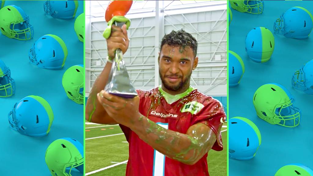 NVP Tua Tagovailoa Gets Slimed! NFL Slimetime (Video Clip) Nick