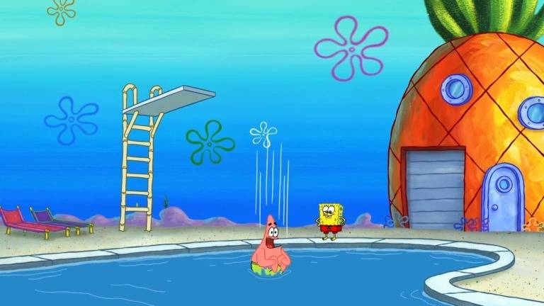 spongebob full of water