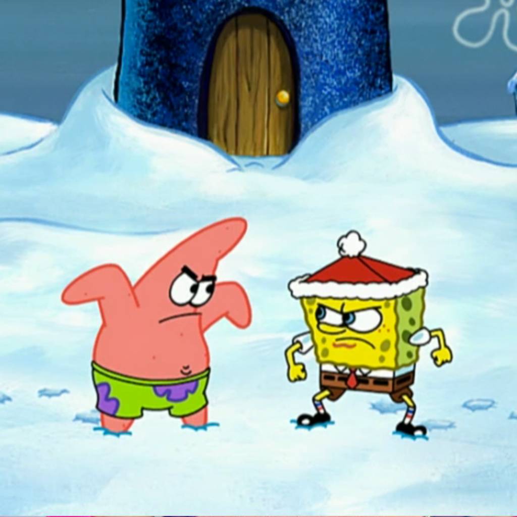 spongebob snowball fight